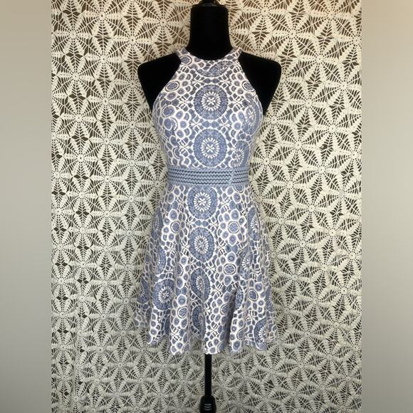 Blue and white lace City Triangles Summer Dress - Picture 1 of 12